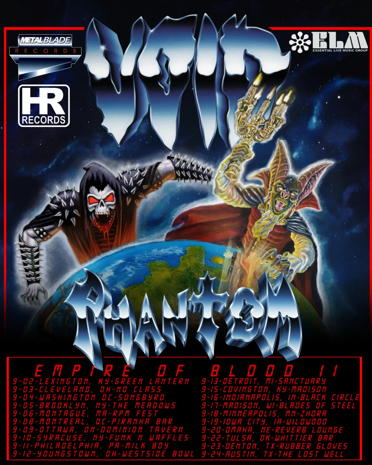 Flyer for Void, Phantom (MX), and Trench Sweeper at The Lost Well on September 24, 2026
