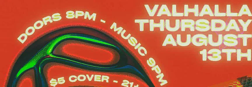 Flyer for Albuterol Baby, Archwood, Gone, and Perfect Image at Valhalla on August 13, 2026