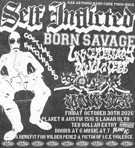 Flyer for ICE Victim Benefit - Self Inflicted, Born Savage, Unnecessary Roughness, Glockoma, Wrong Step