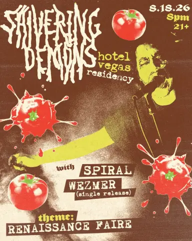 Flyer for Hotel Vegas presents Shivering Demons Residency ft. KNETX, Wezmer