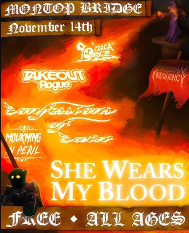 9 O'Clock Shoes, Takeout Rogue, Confessions of Cain, Mourning Peril, She Wears My Blood