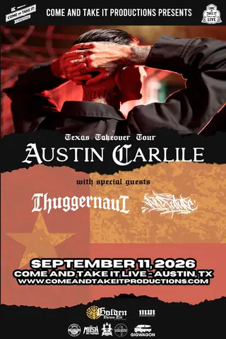 Flyer for Austin Carlile, Thuggernaut, No Future
